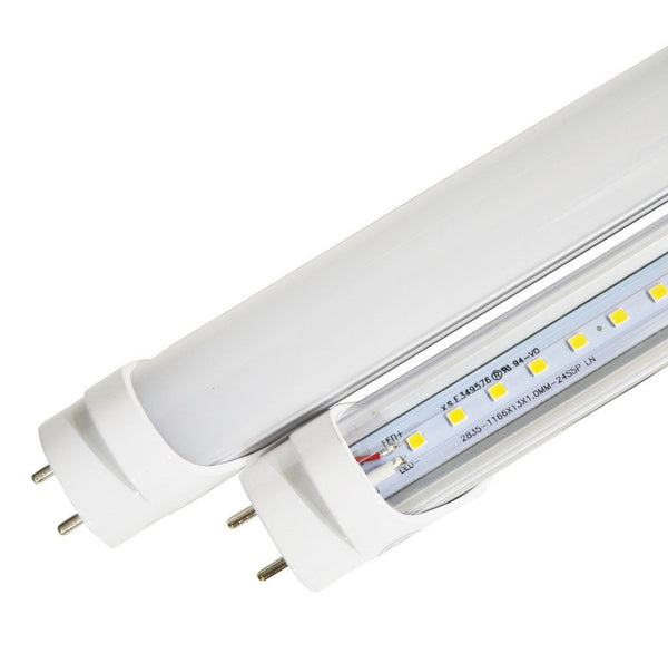 Hybrid T8 4ft LED Tube Light 18W 2682 Lumens UL DLC Certified 5 Year Warranty - Ballast Compatible or Bypass
