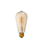 LED Filament Bulb - ST21 - E26 Base - 6.2W 2200K 400 Lumens UL ES Certified - Amber - Vintage - Dimmable
