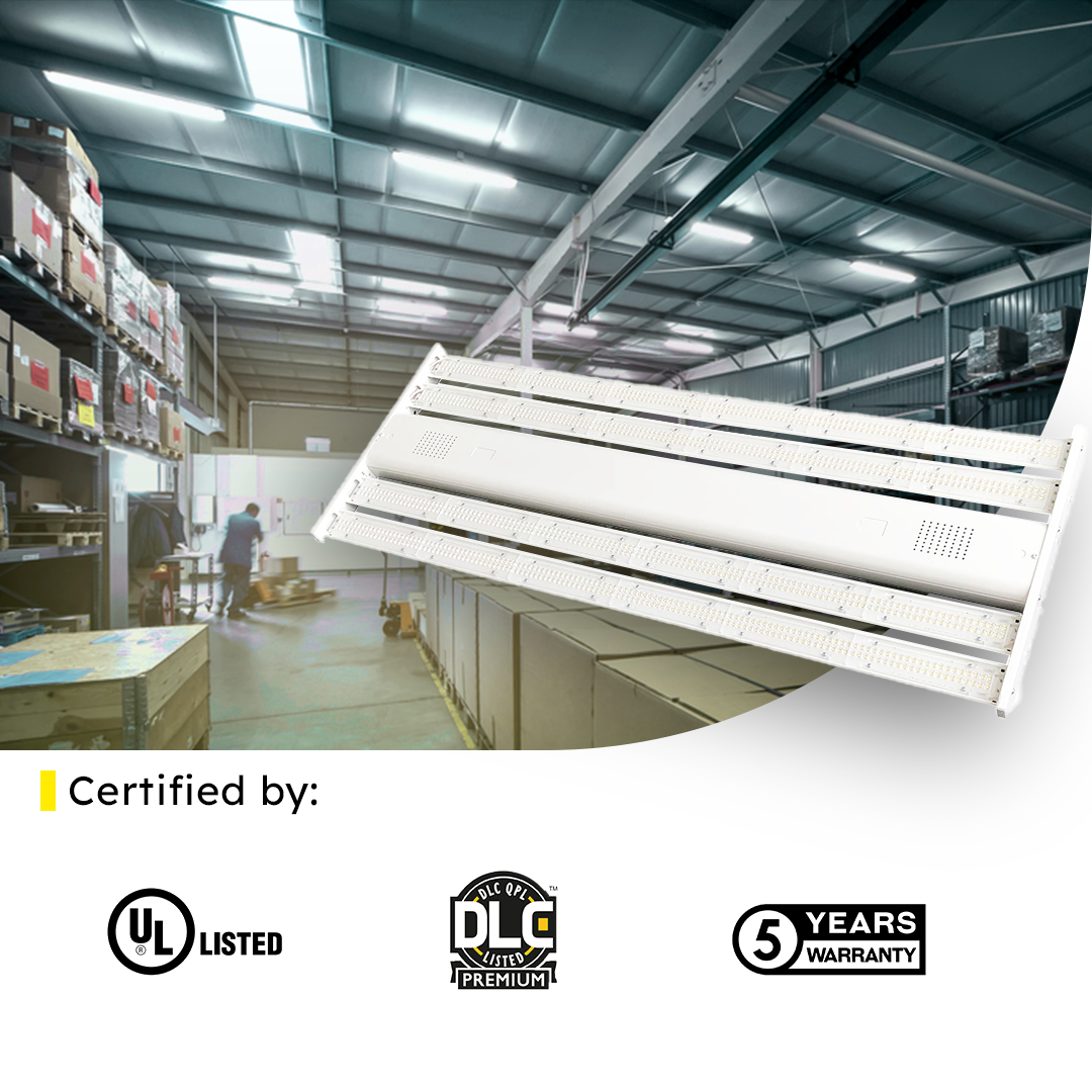 4ft LED Linear High Bay 220W 5000K 38500 Lumens UL DLC Premium 5 Year Warranty - Dimmable - Chain Mount