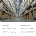 4ft LED Linear High Bay 220W 5000K 38500 Lumens UL DLC Premium 5 Year Warranty - Dimmable - Chain Mount