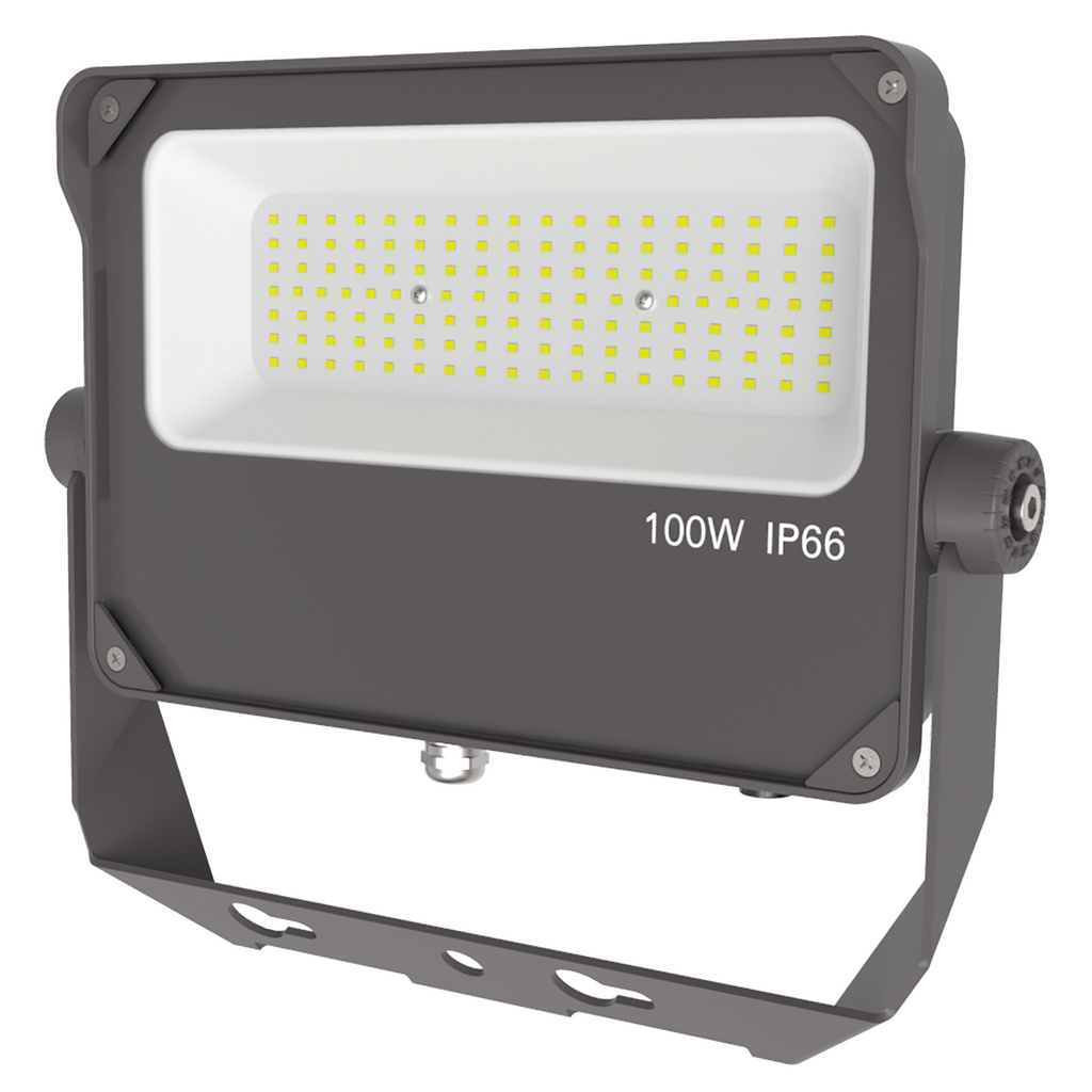 LED Flood Light 100W 5000K 14200 Lumens IP65 UL DLC Premium 5 Year Warranty - Bracket Mount - Dimmable