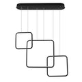Modern Chandelier LED Light 66W Black - Square Linear Suspension