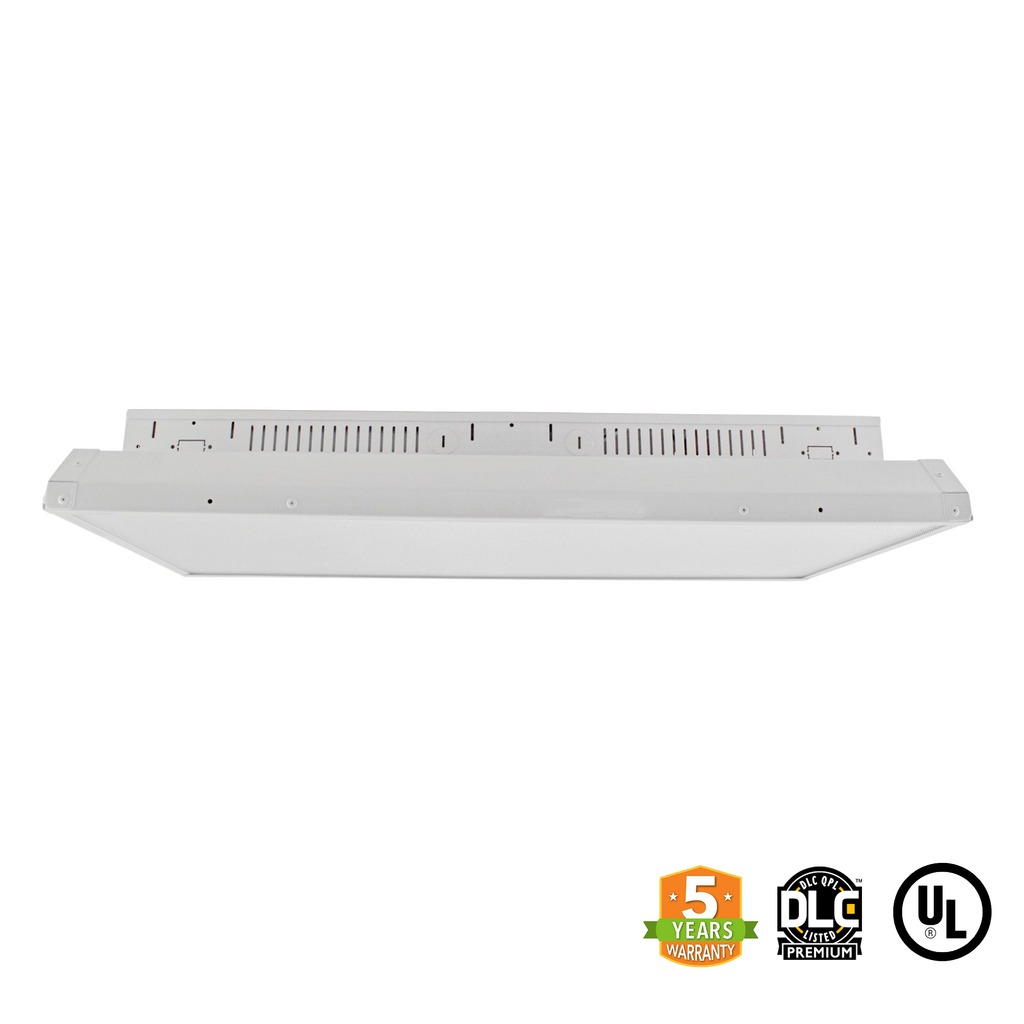 2ft LED Linear High Bay 110W 15000 Lumens - Frosted - UL DLC Certified 5 Year Warranty - Dimmable - Chain Mount