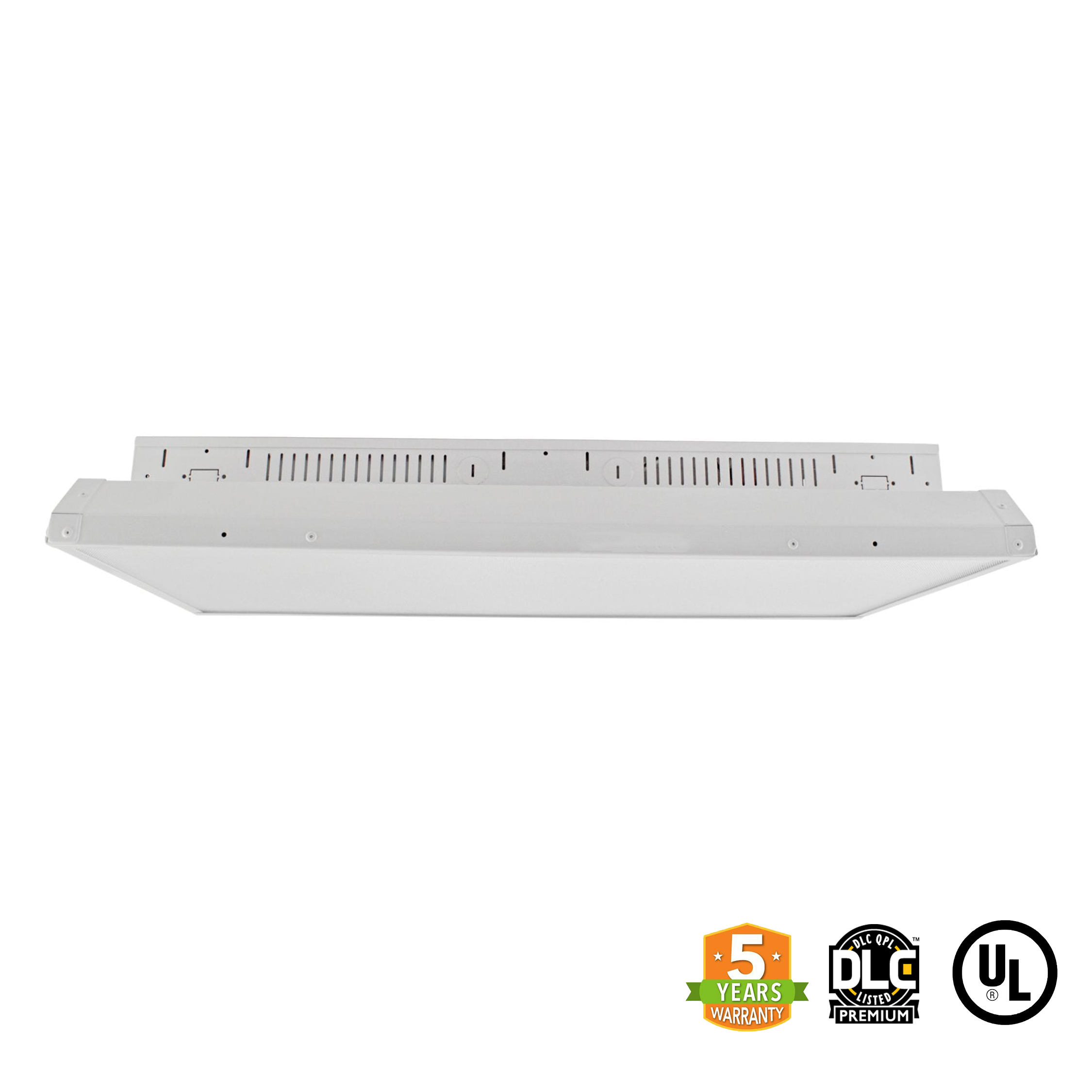 2ft LED Linear High Bay 110W 15000 Lumens - Frosted - UL DLC Certified 5 Year Warranty - Dimmable - Chain Mount