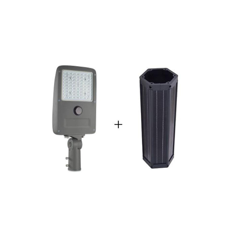 Solar Cylindrical Panel Fixture 6000K 2400 Lumens IP65 3 Year Warranty - Solar Panel 140W - LED 20W