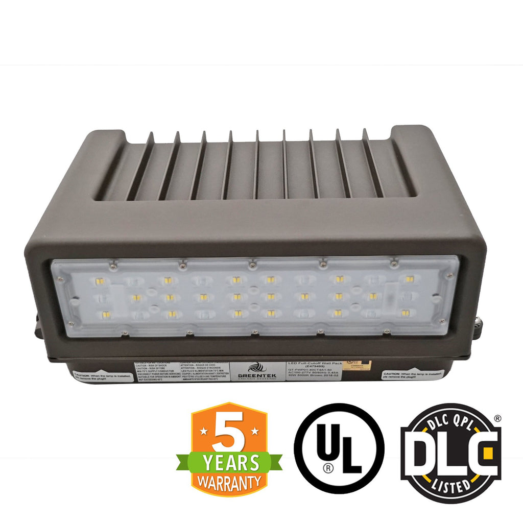 LED Wall Pack - 60W 5000K 8100 Lumens IP65 UL DLC Certified 5 Year Warranty - With Photocell - Full Cutoff - Dark Sky