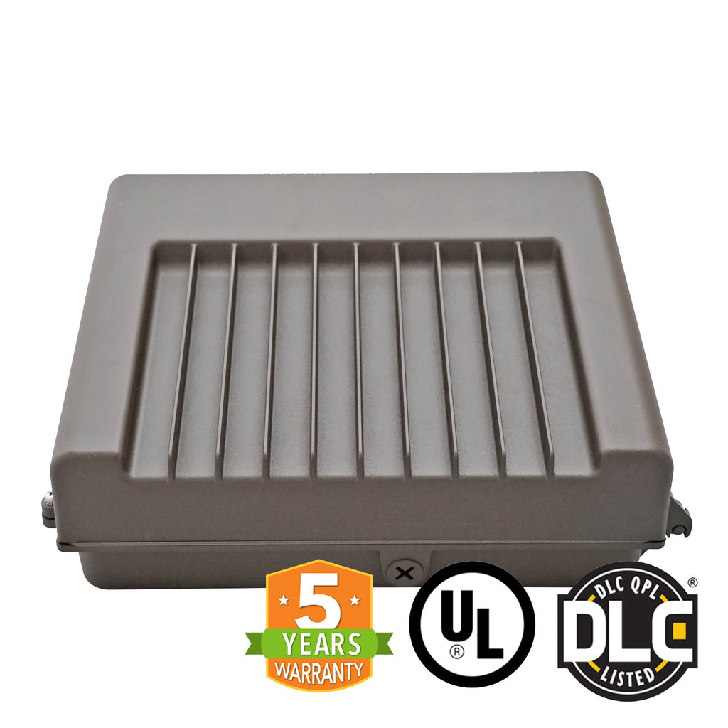 LED Wall Pack - 40W 5000K 5500 Lumens IP65 UL DLC Certified 5 Year Warranty - Full Cutoff - Dark Sky