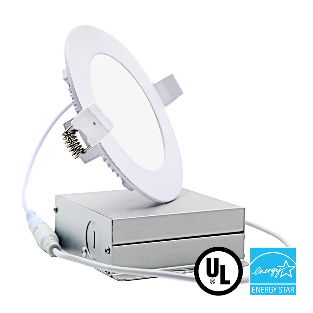 4 Inch LED Downlight 9.5W 600 Lumens - Clear - ETL ES Certified 5 Year Warranty -  Dimmable - With Driver Remote