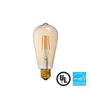 LED Filament Bulb - ST21 - E26 Base - 6.2W 2200K 400 Lumens UL ES Certified - Amber - Vintage - Dimmable