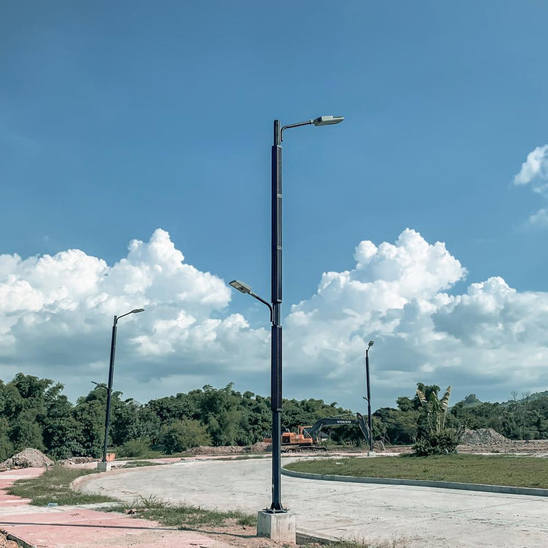 Solar Cylindrical Panel Fixture 6000K 2400 Lumens IP65 3 Year Warranty - Solar Panel 140W - LED 20W