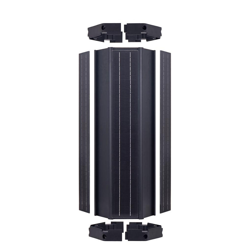 Solar Cylindrical Panel Fixture 6000K 2400 Lumens IP65 3 Year Warranty - Solar Panel 140W - LED 20W