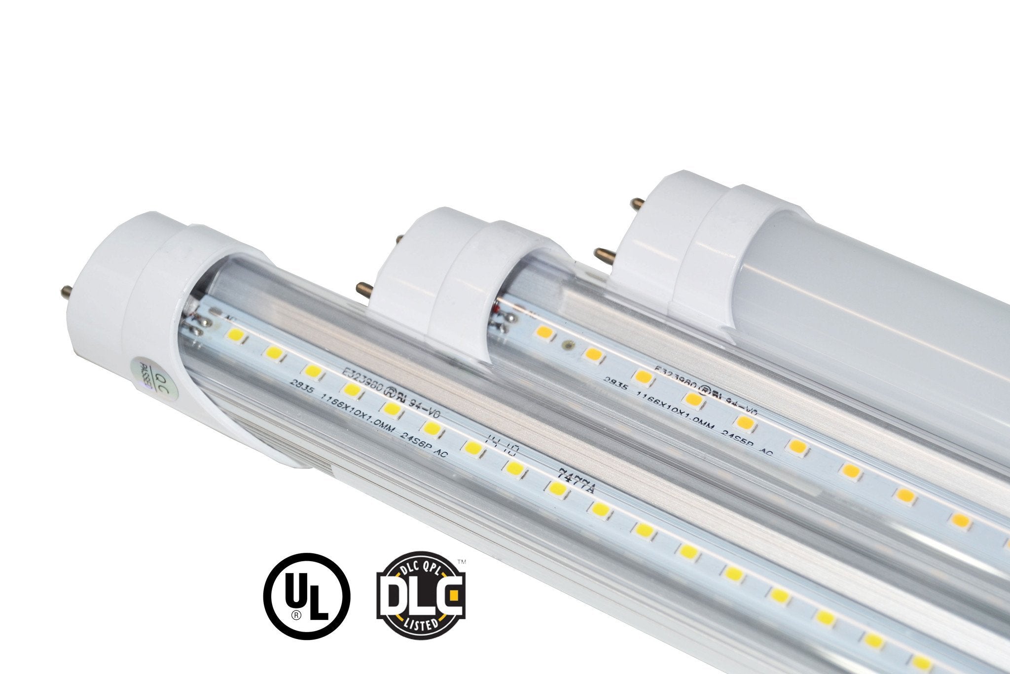 Hybrid T8 4ft LED Tube Light 15W 2235 Lumens UL DLC Certified 5 Year Warranty - Ballast Compatible or Bypass - Pack of 30