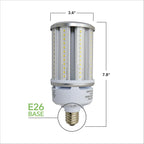 LED Corn Bulb 36W - Clear - 360 Degree - E26 & E39 Base - IP65 UL DLC Certified 5 Year Warranty
