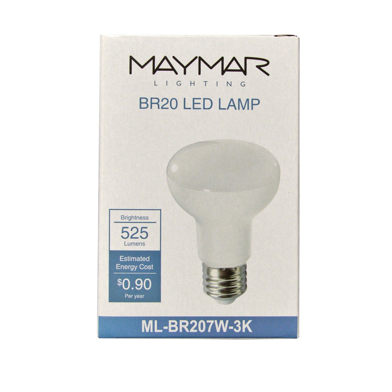 LED Light Bulb - BR20 - E26 Base - 7W 525 Lumens UL ES Certified - Dimmable