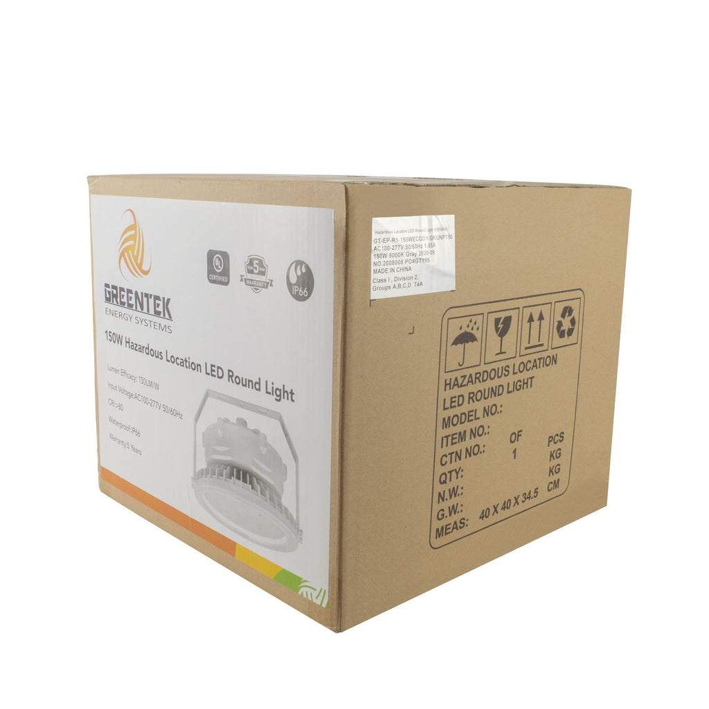 LED Explosion Proof Light 150W 5000K 23500 Lumens - IP66 UL844 Certified - Class I Division 2 Hazardous Locations