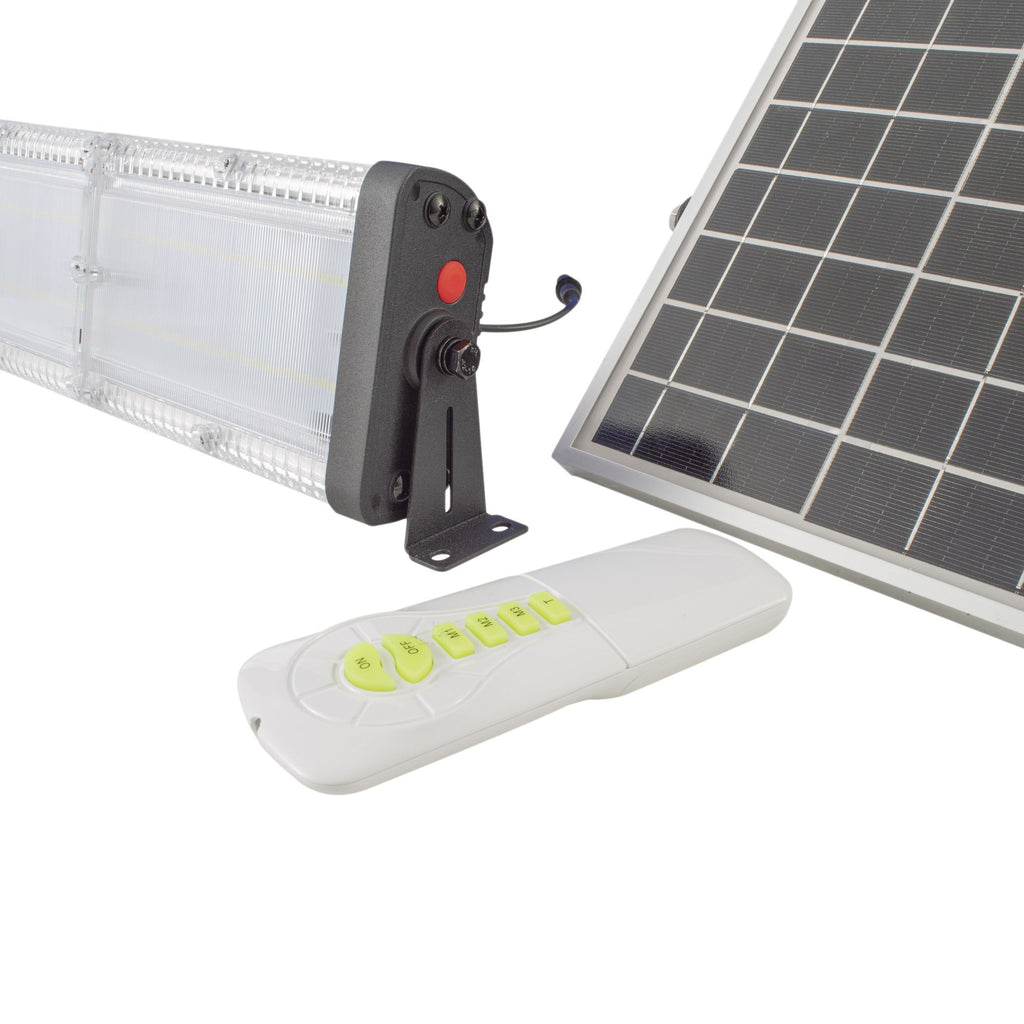Solar Yard Light - Toughened Glass - 6000 Lumens 6000K IP65 - Solar Panel 14W - With Remote Control