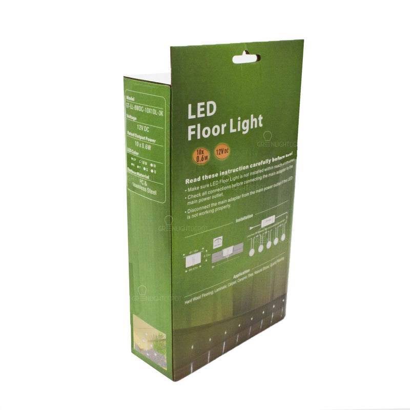 LED Landscape/Deck Light 0.6W Each 3000K IP67 3 Year Warranty - Ground Patio Kit - 10 Pieces With Driver