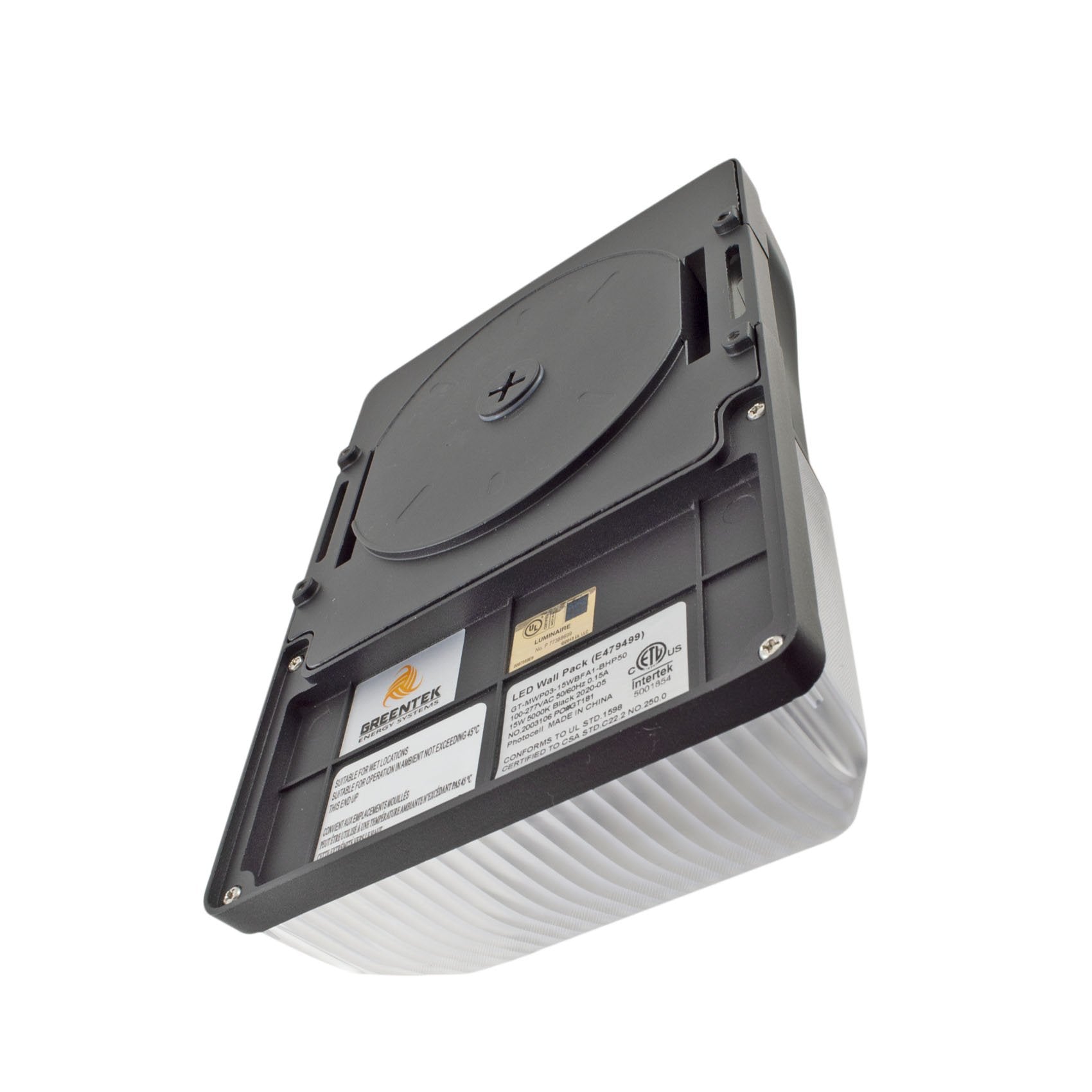 Mini LED Wall Pack - 15W 2030 Lumens IP65 ETL DLC Certified 5 Year Warranty - With Photocell