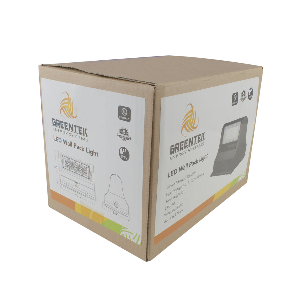 Rotatable LED Wall Pack - 40W 5000 Lumens IP65 UL DLC Certified 5 Year Warranty - With Junction Box