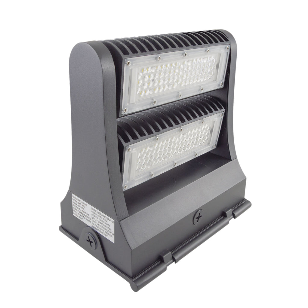 Rotatable LED Wall Pack - 80W 5000K 10875 Lumens IP65 UL DLC 5 Year Warranty - With Junction Box