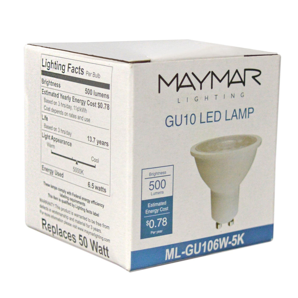 LED Light Bulb - GU10 - E26 Base - 6.5W 500 Lumens UL ES Certified - Dimmable