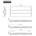 2ft LED Linear High Bay 165W 22425 Lumens -Frosted  - UL DLC Certified 5 Year Warranty - Chain Mount - Buy in Pack of 2