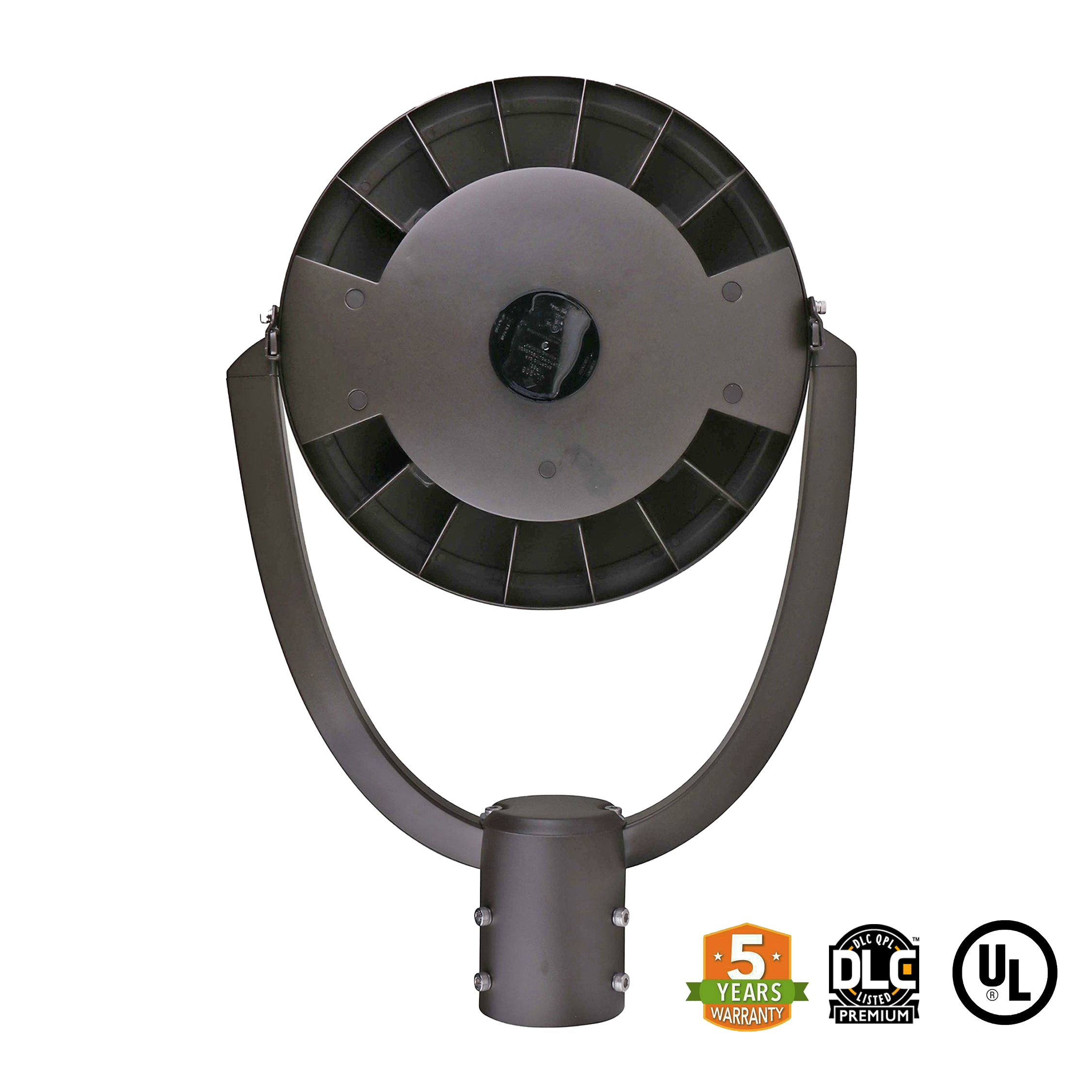 LED Post Top Light 35W 4830 Lumens Black IP65 DLC Premium 5 Year Warranty - With Shorting Cap - Tunable CCT