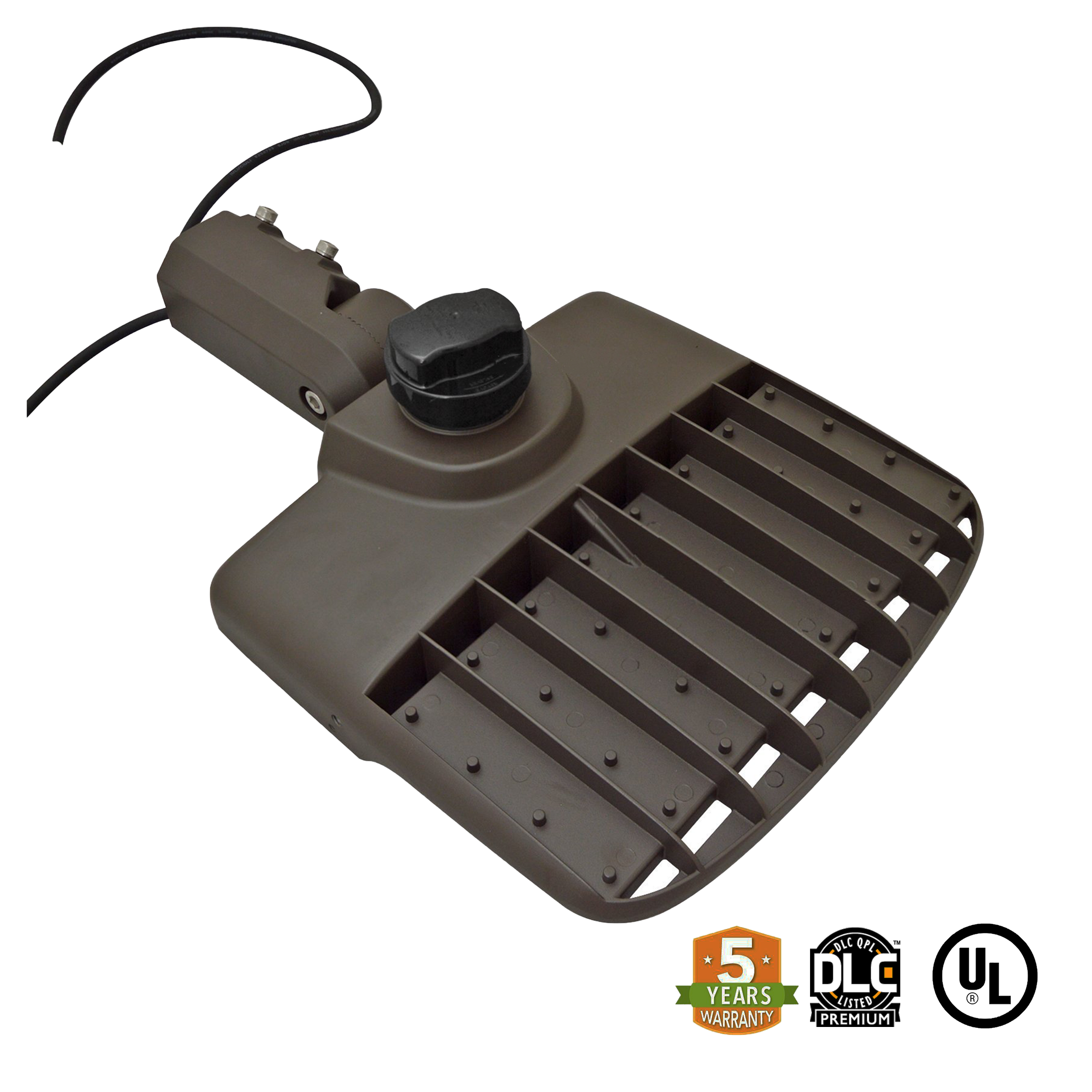 LED Street/Pole Light 100W 14000 Lumens IP65 UL DLC Certified 5 Year Warranty - With Shorting Cap - Slip Fitter Mount