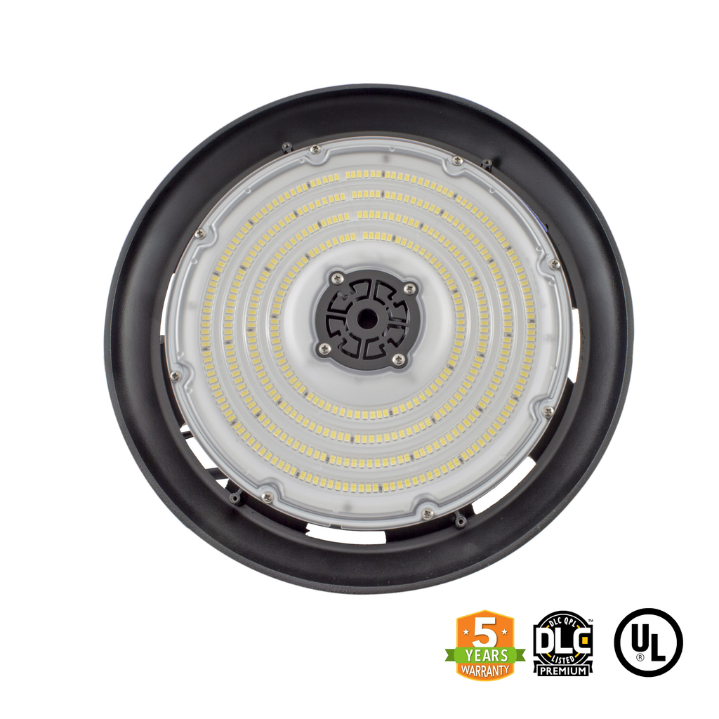 LED UFO High Bay 150W 5700K 20900 Lumens IP65 UL DLC Certified 5 Year Warranty - With Motion Sensor - Hook Mount - V3