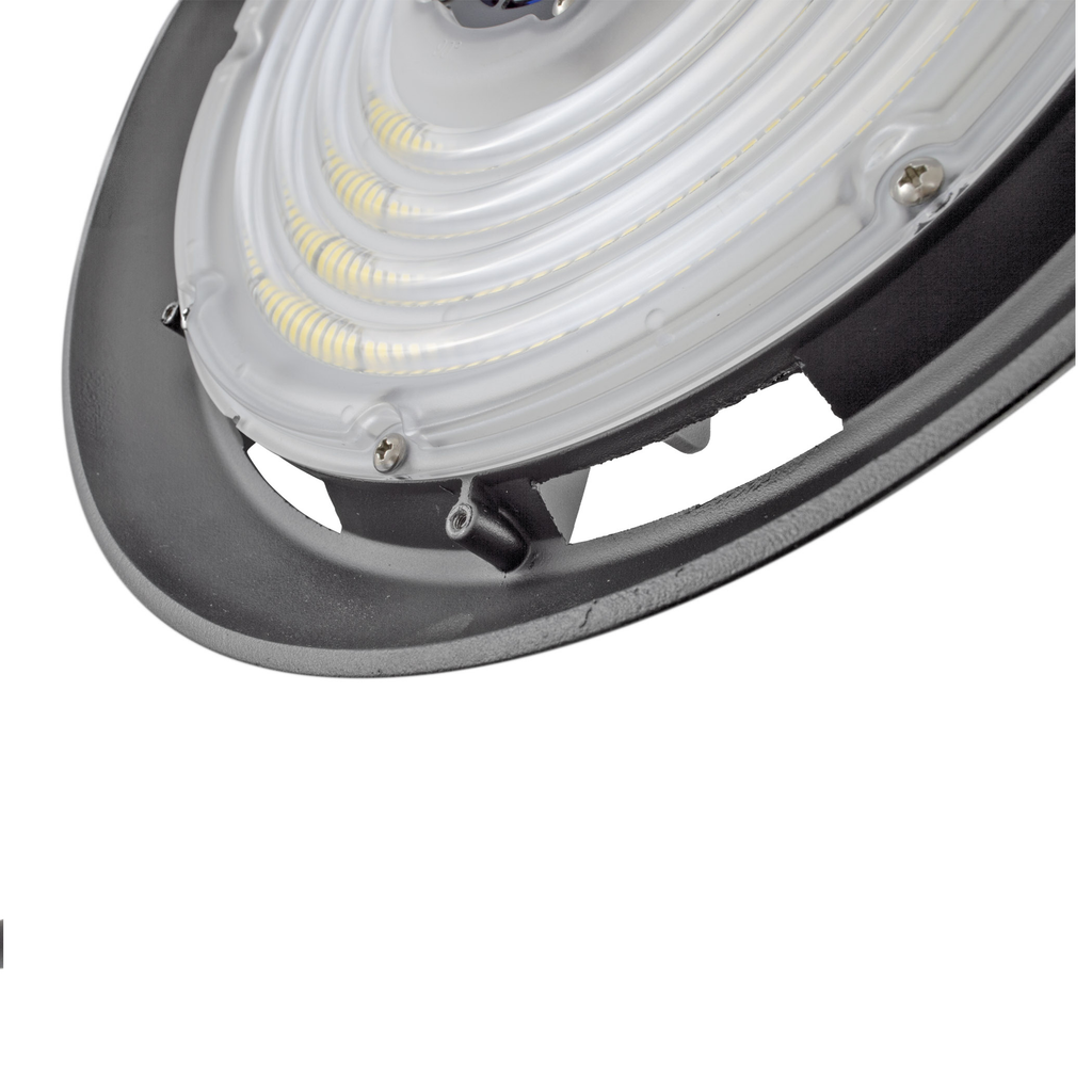 LED UFO High Bay 150W 5700K 20900 Lumens IP65 UL DLC Certified 5 Year Warranty - With Motion Sensor - Hook Mount - V3