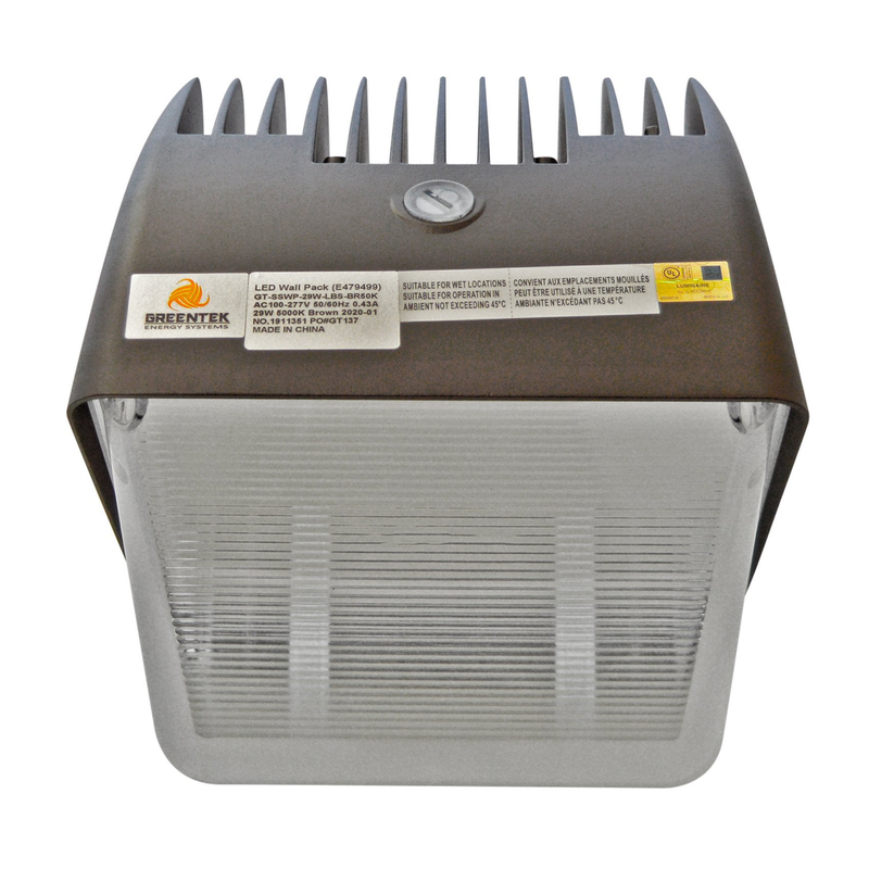 LED Wall Pack - 29W 5000K 3839 Lumens IP65 UL DLC Certified 5 Year Warranty - With Photocell - Semi Cutoff - Forward Throw
