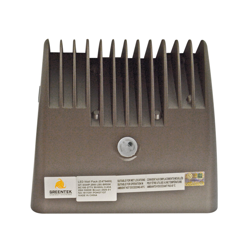 LED Wall Pack - 29W 5000K 3839 Lumens IP65 UL DLC Certified 5 Year Warranty - With Photocell - Semi Cutoff - Forward Throw