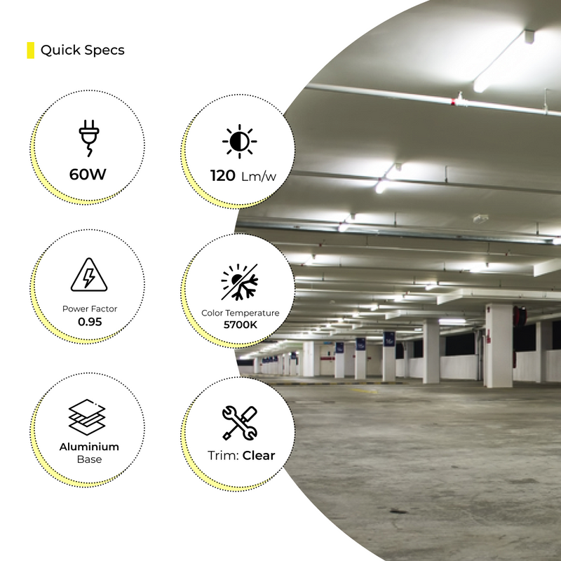 T8 8ft V - Shaped LED Integrated Tube Light 60W 7200 Lumens - Clear - ETL Listed 3 Year Warranty