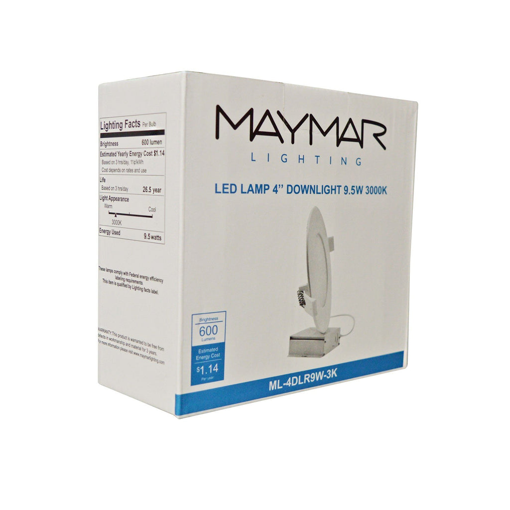 4 Inch LED Downlight 9.5W 600 Lumens - Clear - ETL ES Certified 5 Year Warranty -  Dimmable - With Driver Remote