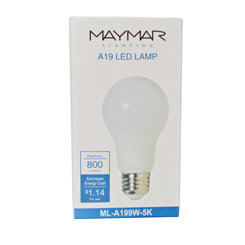 LED Bulb - A19 - E26 Base - 9.5W 800 Lumens UL ES Certified - Dimmable