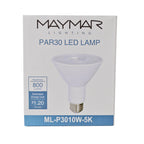 LED Light Bulb - PAR30 - E26 Base - 10W 800 Lumens UL ES Certified - Dimmable