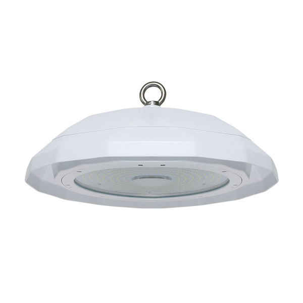 LED UFO High Bay 150W 5000K 21900 Lumens White IP66 NSF DLC Premium - Dimmable - Hook Mount - V4