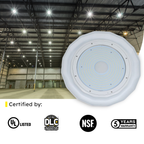 LED UFO High Bay 200W 5000K 29200 Lumens White IP66 NSF DLC Premium - With Motion Sensor - Dimmable - Hook Mount - V4