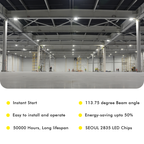 LED UFO High Bay 200W 5000K 30600 Lumens IP65 DLC Premium - Slim - Dimmable - Hook Mount - V5