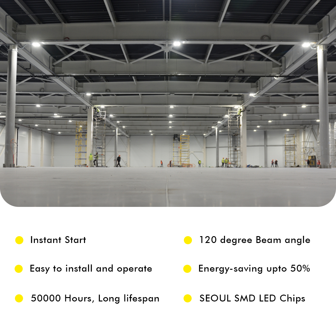 LED UFO High Bay 200W 5000K 30600 Lumens IP65 DLC Premium - Dimmable - Hook Mount - High Voltage - V6