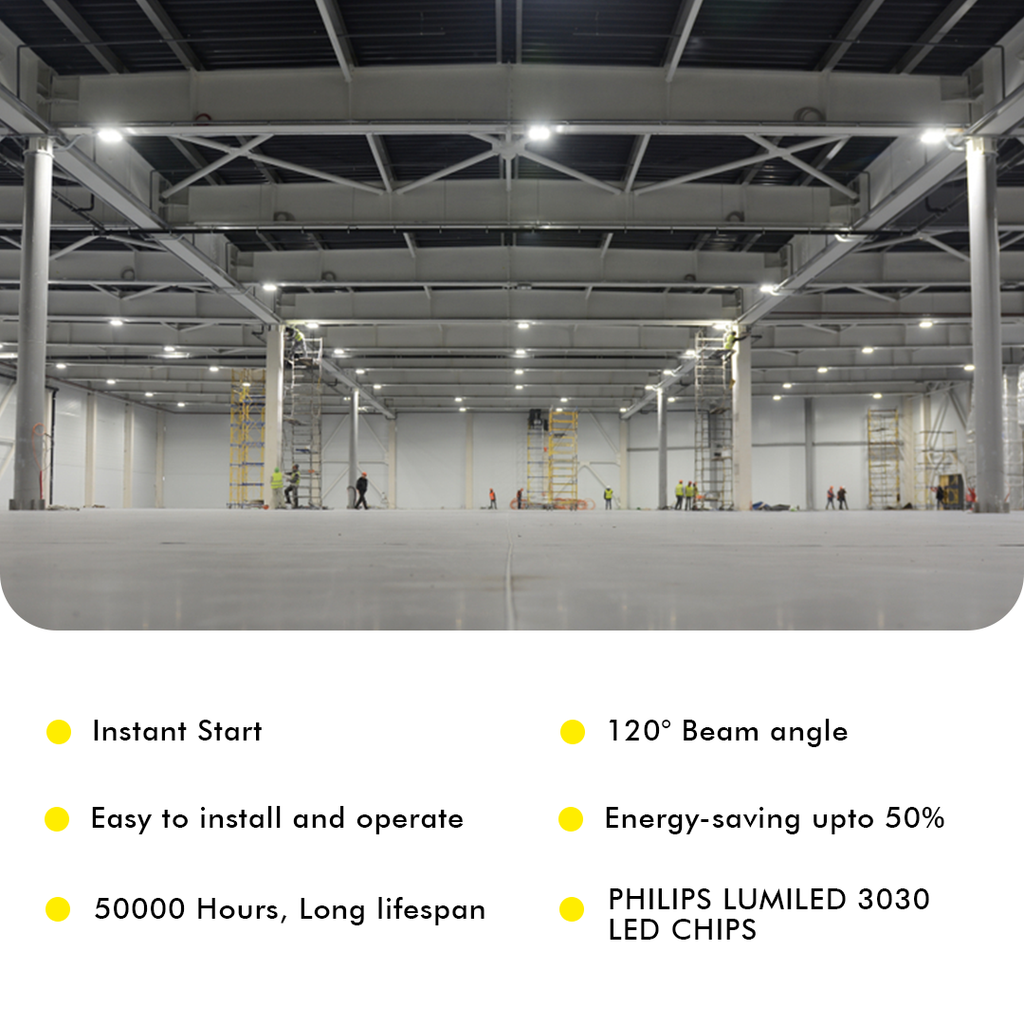 LED UFO High Bay Multi Wattage (180W/200W/250W) 5000K IP66 UL DLC Premium 5 Year Warranty - Dimmable - Hook Mount - V7