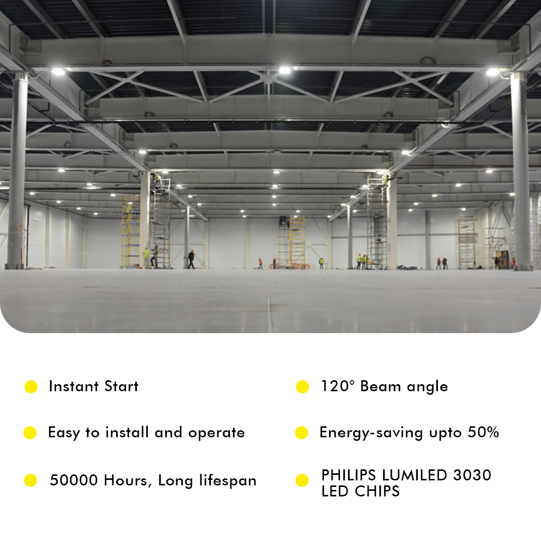LED UFO High Bay Multi Wattage (180W/200W/250W) 5000K IP66 UL DLC Premium 5 Year Warranty - Dimmable - Hook Mount - V7