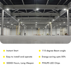 LED UFO High Bay 200W 5000K 29200 Lumens White IP66 NSF DLC Premium - With Motion Sensor - Dimmable - Hook Mount - V4