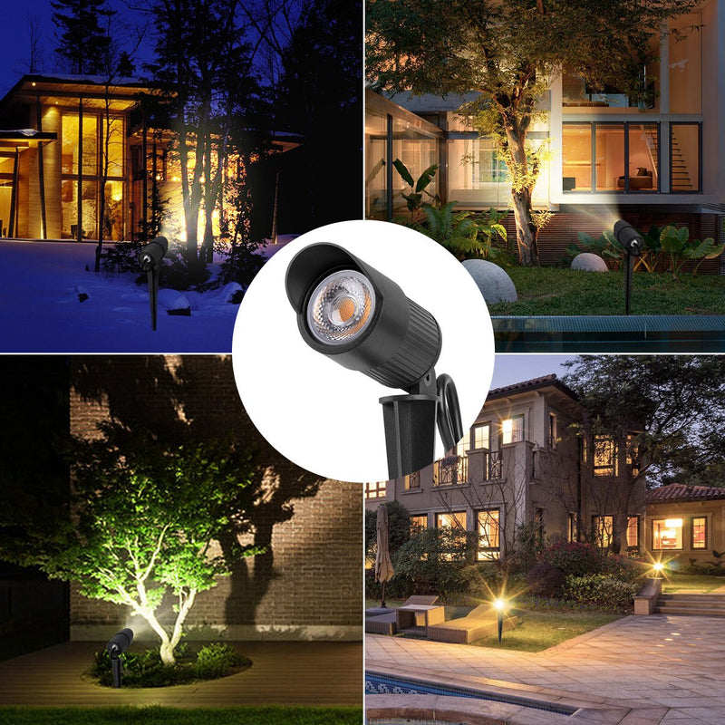 LED Landscape Light 10W 3000K 630 Lumens Black IP67 3 Year Warranty - Accent Light - Stake Mount