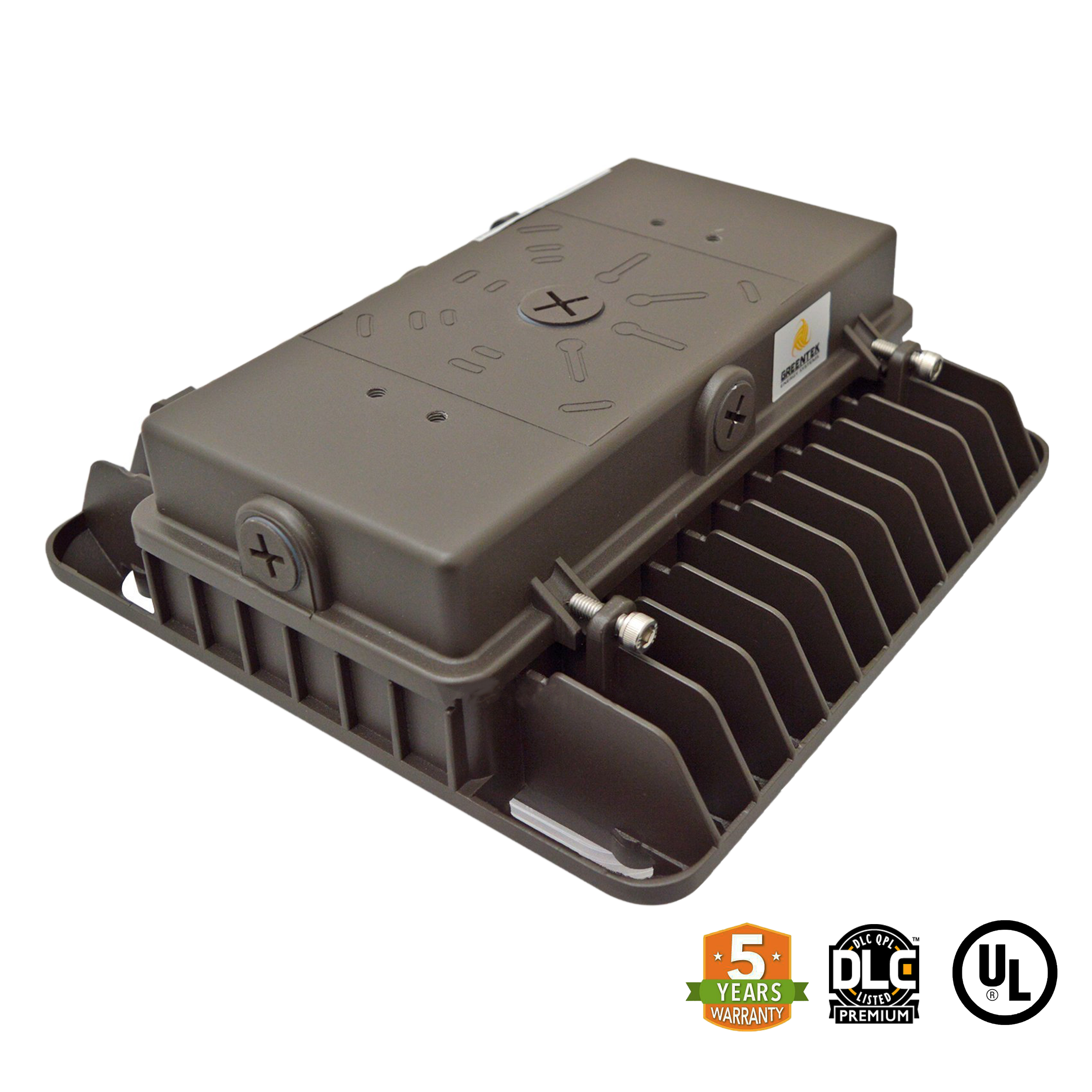 LED Canopy Light 100W 13300 Lumens Bronze IP65 UL DLC Certified 5 Year Warranty - Parking Garage