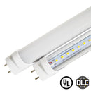 Hybrid Safe T8 4ft LED Tube Light 18W 2600 Lumens ETL DLC - With Thermal Safety Fuse - Ballast Compatible or Bypass - Pack of 30