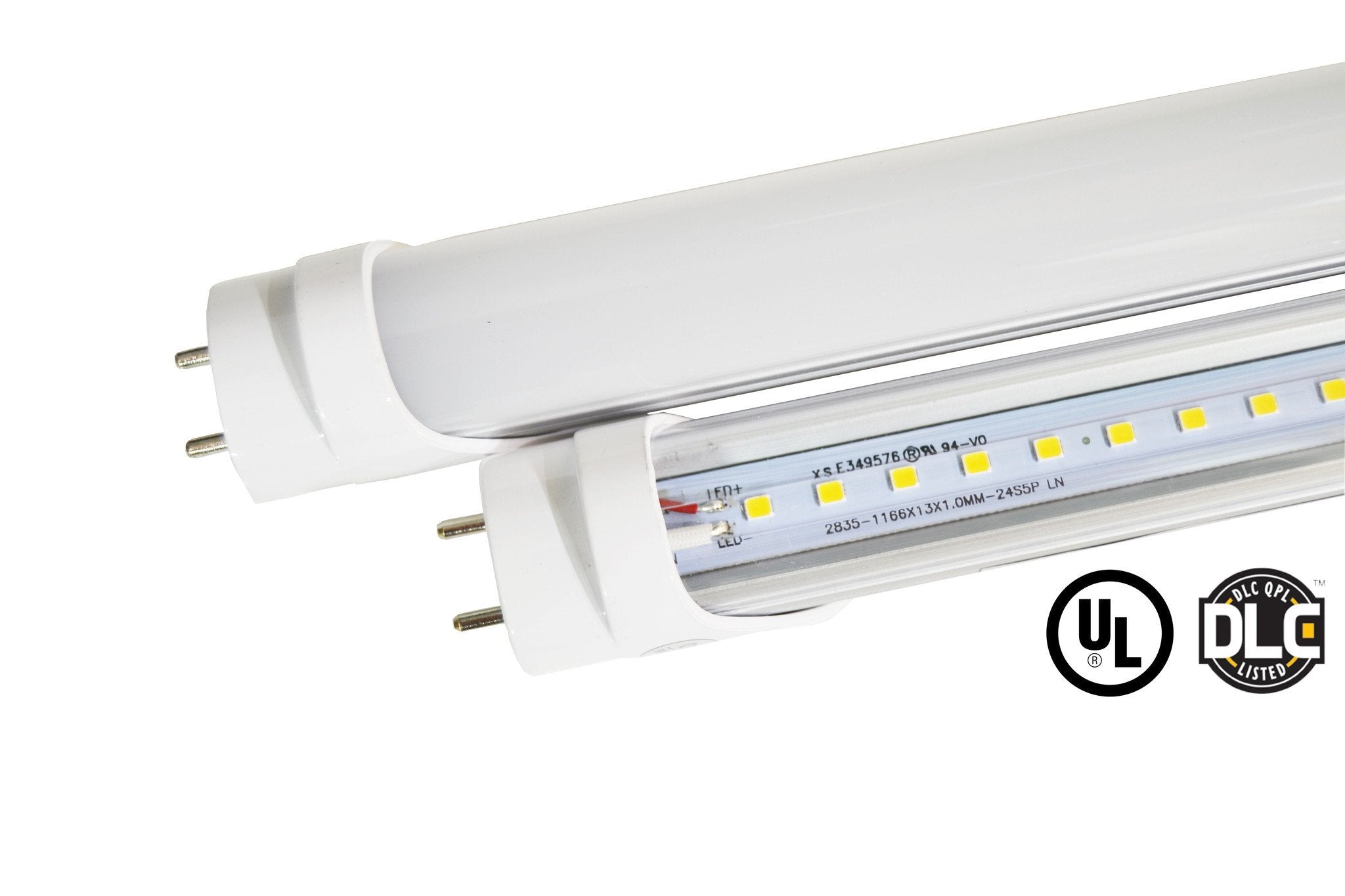 Hybrid T8 4ft LED Tube Light 12W 1788 Lumens UL DLC Certified 5 Year Warranty - Ballast Compatible or Bypass - Pack of 30