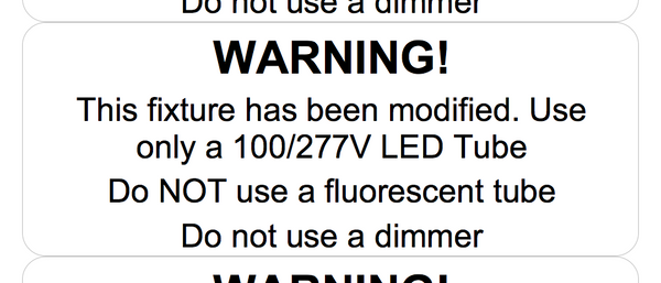 Warning Stickers - Bypass Installation - 8 Labels
