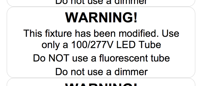 Warning Stickers - Bypass Installation - 8 Labels