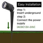 LED Landscape Light 10W 3000K 630 Lumens Black IP67 3 Year Warranty - Accent Light - Stake Mount